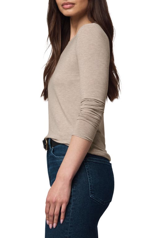 Splendid Long Sleeve Crewneck T-shirt In Brown