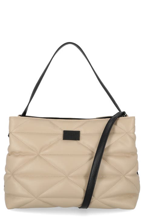 Jeri Quilted Faux Leather Shopper Bag