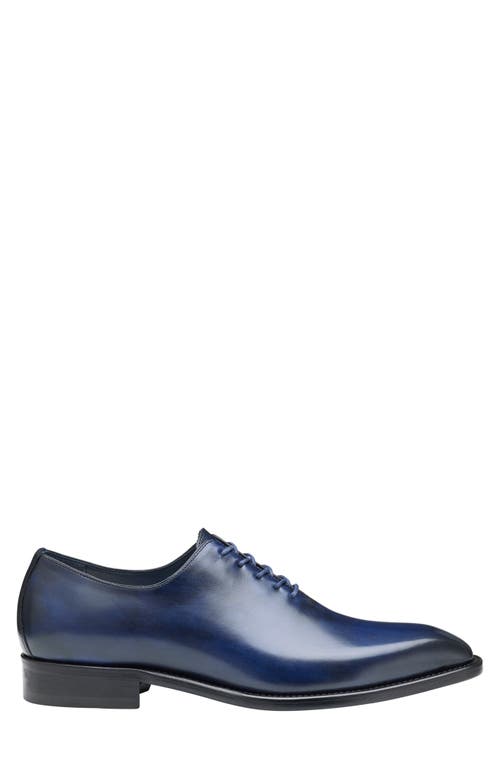 Johnston & Murphy Collection Larson Plain Toe Oxford In Navy Italian Calfskin