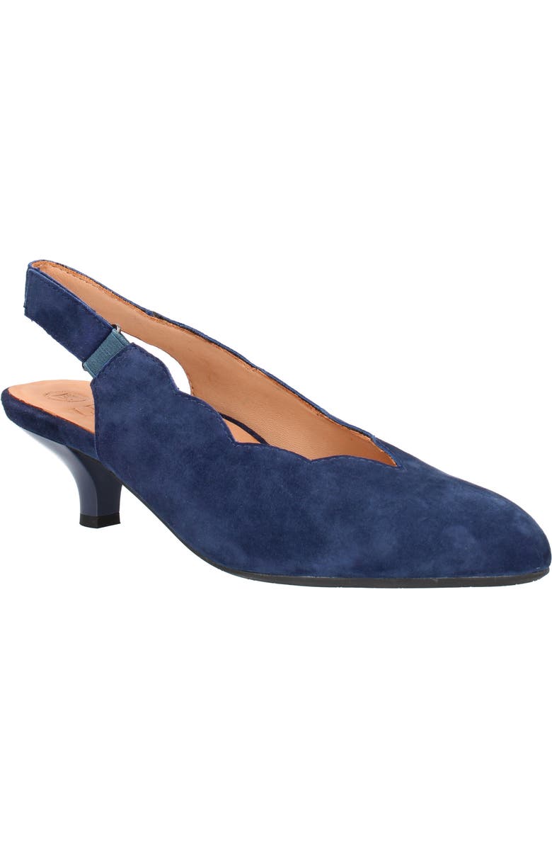 L'Amour des Pieds Hulda Kitten Heel Slingback Pump, Main, color, Navy