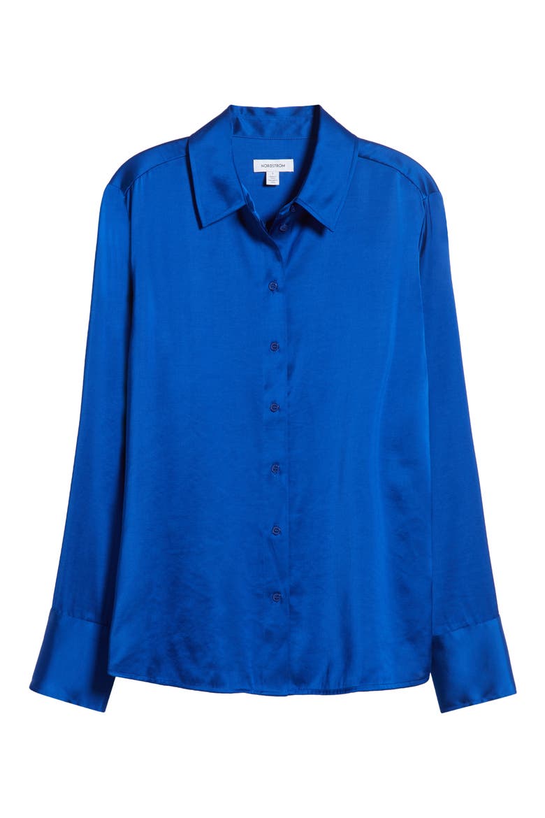 Satin Shirt, Alternate, color, BLUE SURF