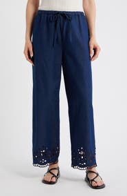 Madewell Eyelet Denim Pull-On Pants
