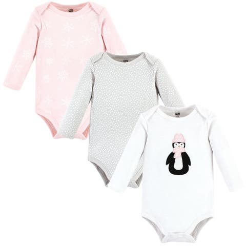 Little Soft Cotton Long-Sleeve One-Piece 3Pk