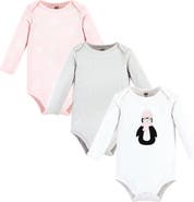 Hudson Baby Little Soft Cotton Long-Sleeve One-Piece 3Pk