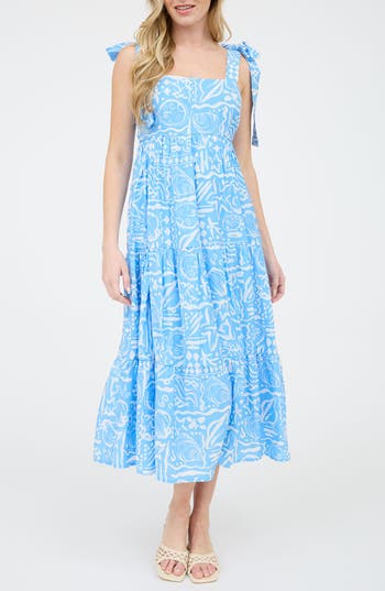 BLU PEPPER BLU PEPPER SQUARE NECK MIDI DRESS