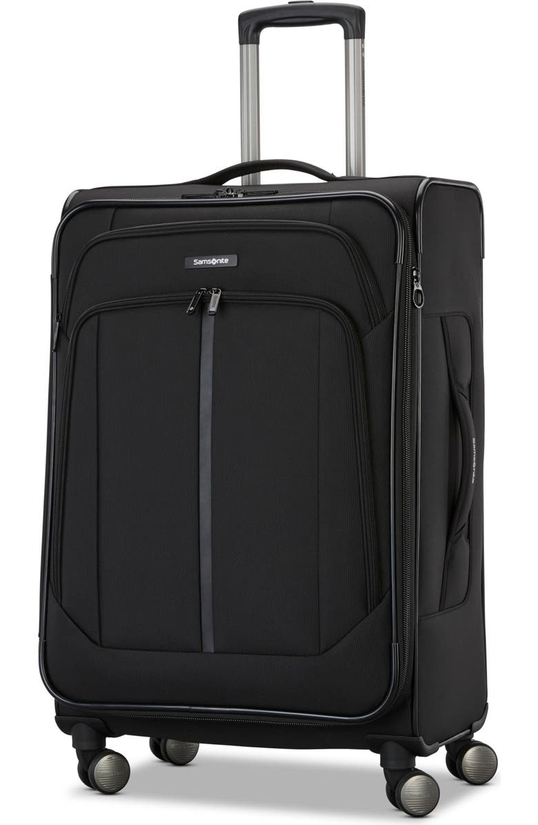 Samsonite Ascella 4 Softside Expandable 25" Checked Spinner, Main, color, Black