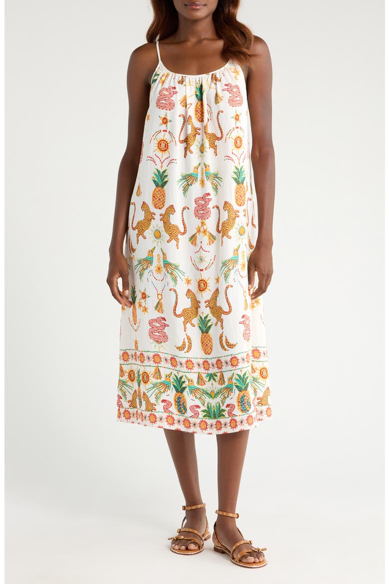 Mixed Print Sleeveless Maxi Dress, Main, color, NEW IVORY