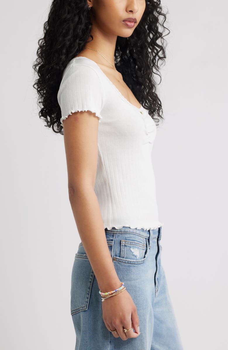 BP. Scoop Neck Pointelle Top, Alternate, color, White Blanc