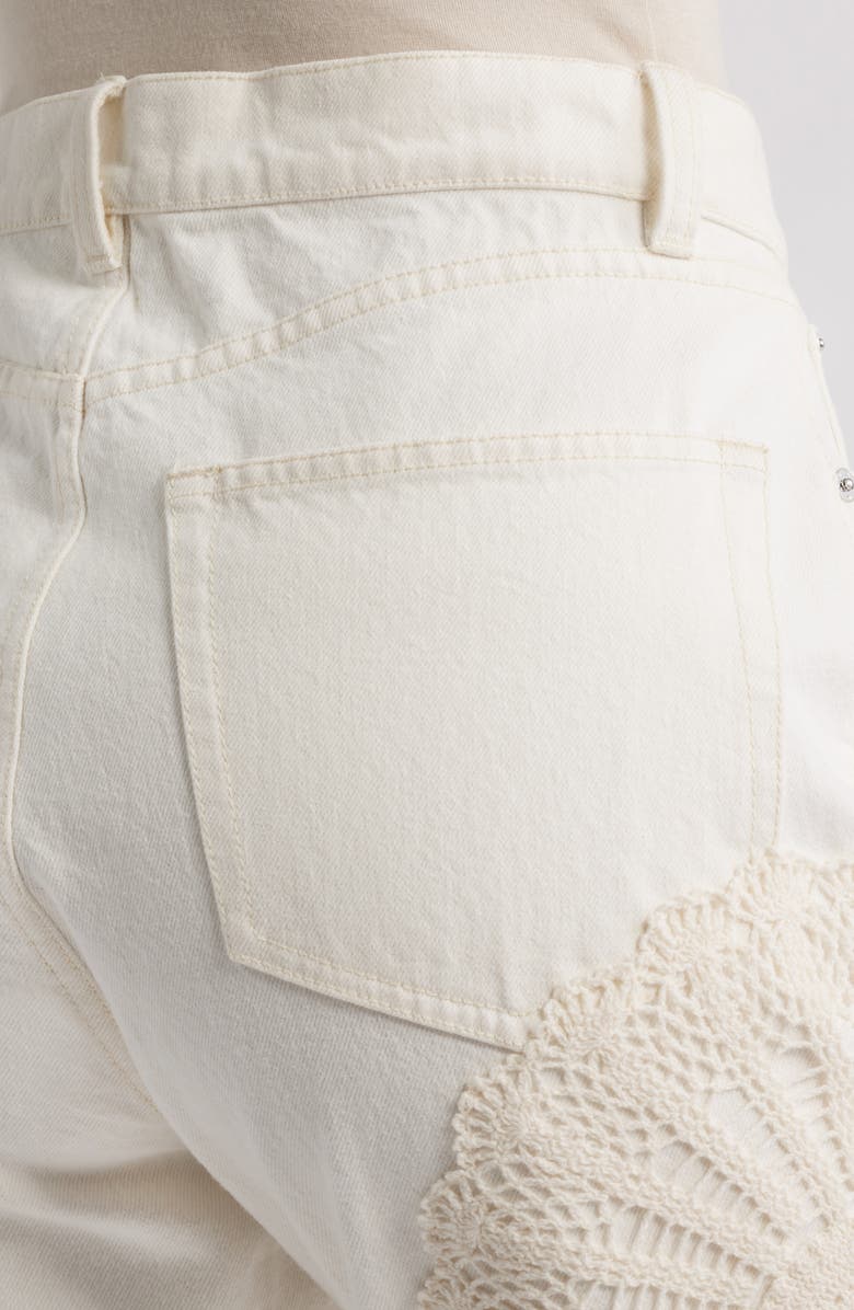 FRAME The Vertical Crochet High Waist Crop Relaxed Straight Leg Jeans, Alternate, color, Au Natural Clean