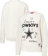 Mitchell & Ness Women's Mitchell & Ness Cream Dallas Cowboys Lightweight 3.0 Logo Pullover Sweatshirt