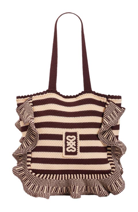 Striped crochet bag