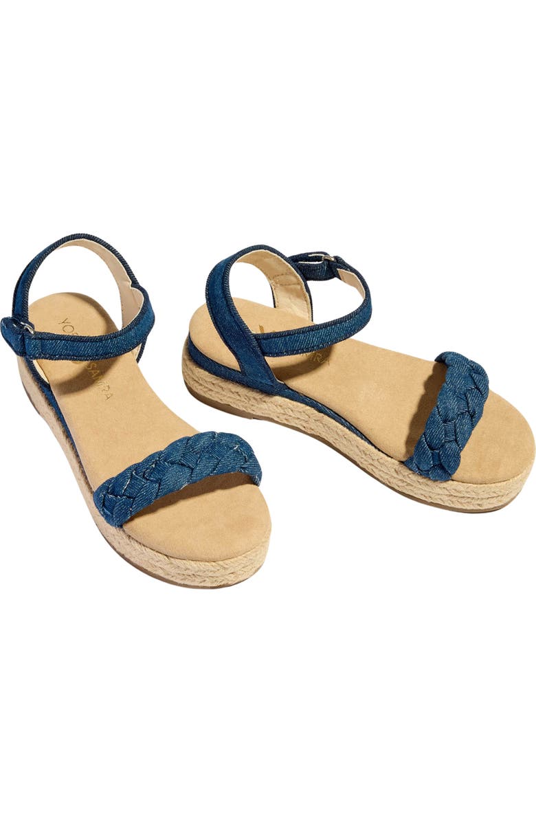 Yosi Samra Kids' Miss April Espadrille Ankle Strap Platform Wedge Sandal, Alternate, color,