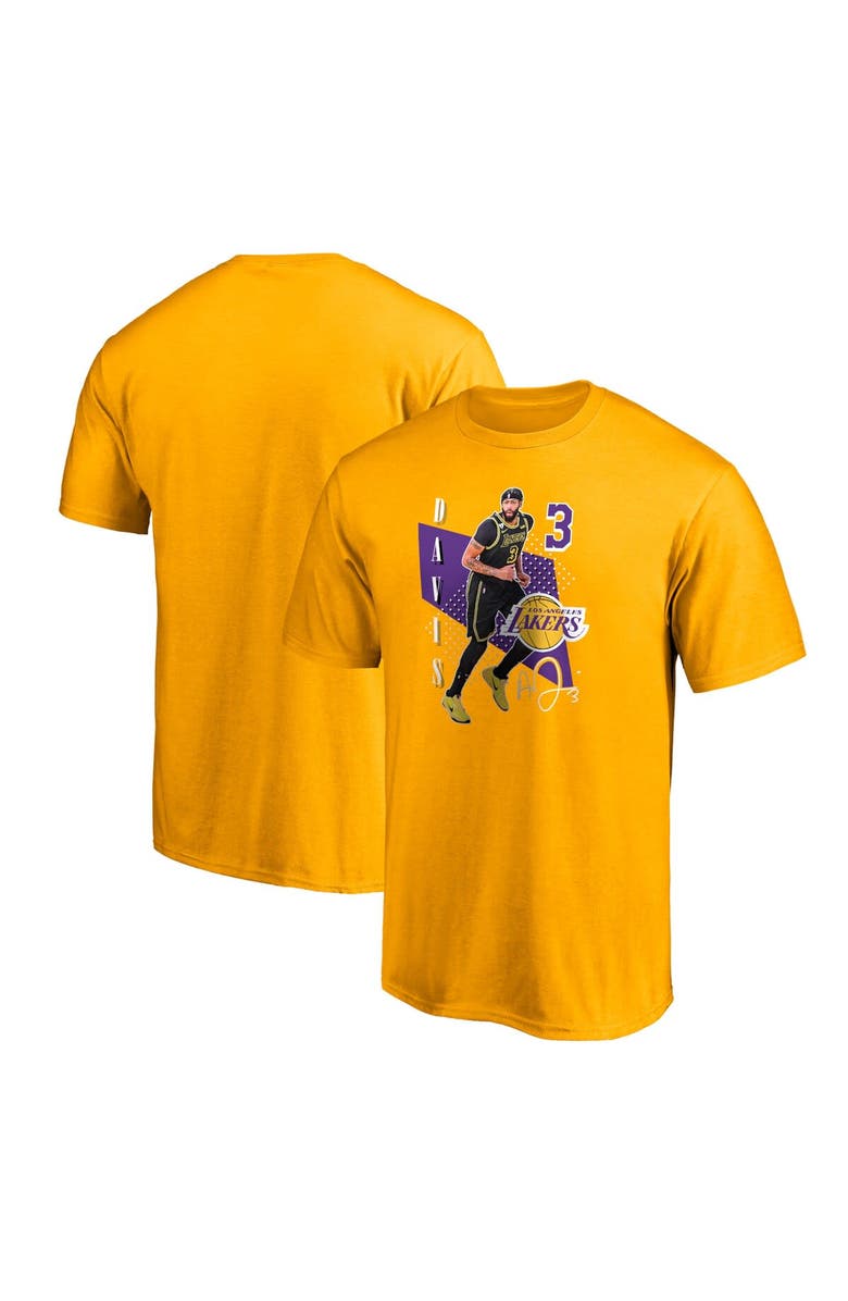 FANATICS Men's Fanatics Branded Anthony Davis Gold Los Angeles Lakers Pick & Roll T-Shirt, Main, color, 