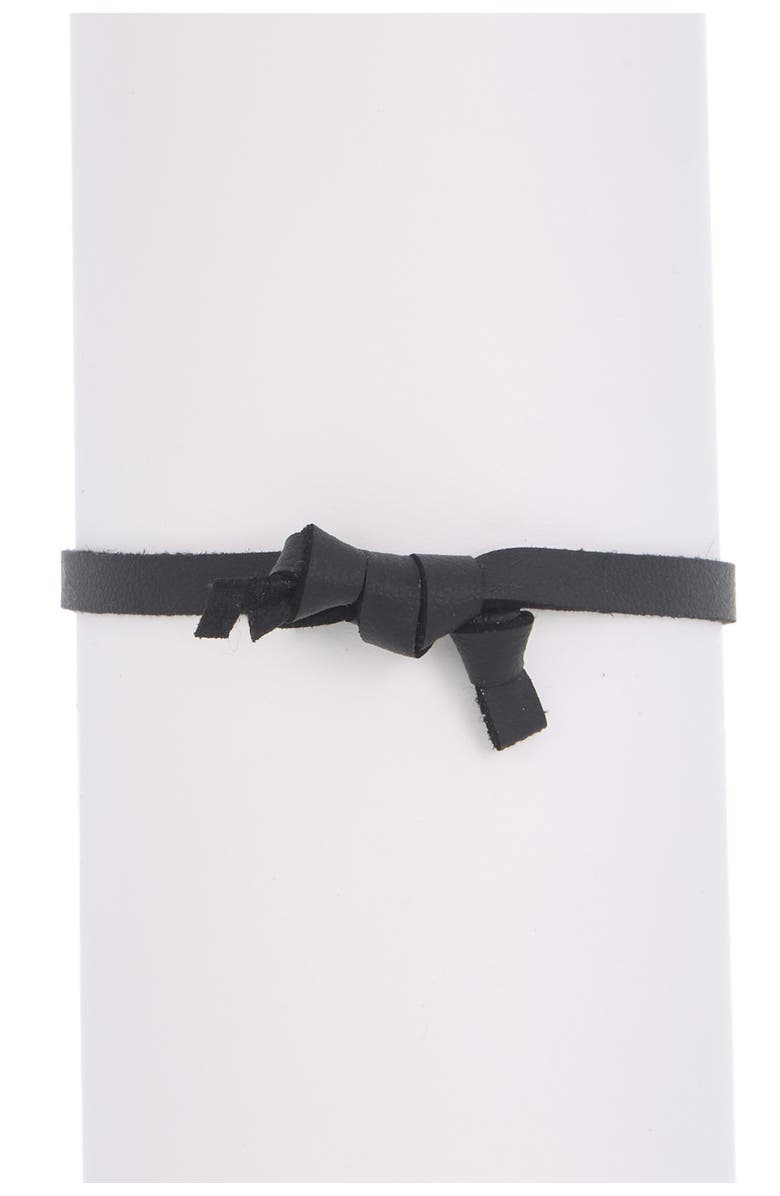 FOREVER CREATIONS USA INC Sterling Silver Turquoise & Leather Bracelet, Alternate, color,