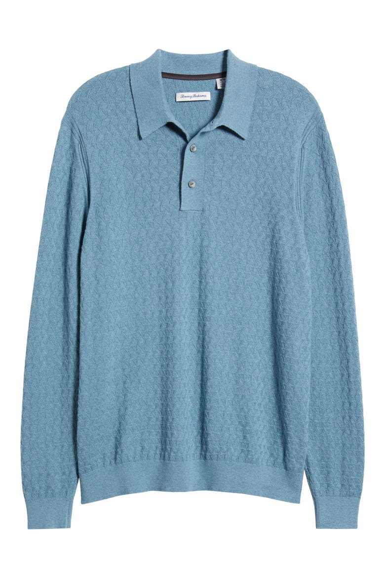 Capital Long Sleeve Polo Sweater, Alternate, color, BRISTOL BLUE