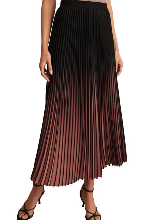 Reiss Marlie Ombré Pleated Skirt In Brown
