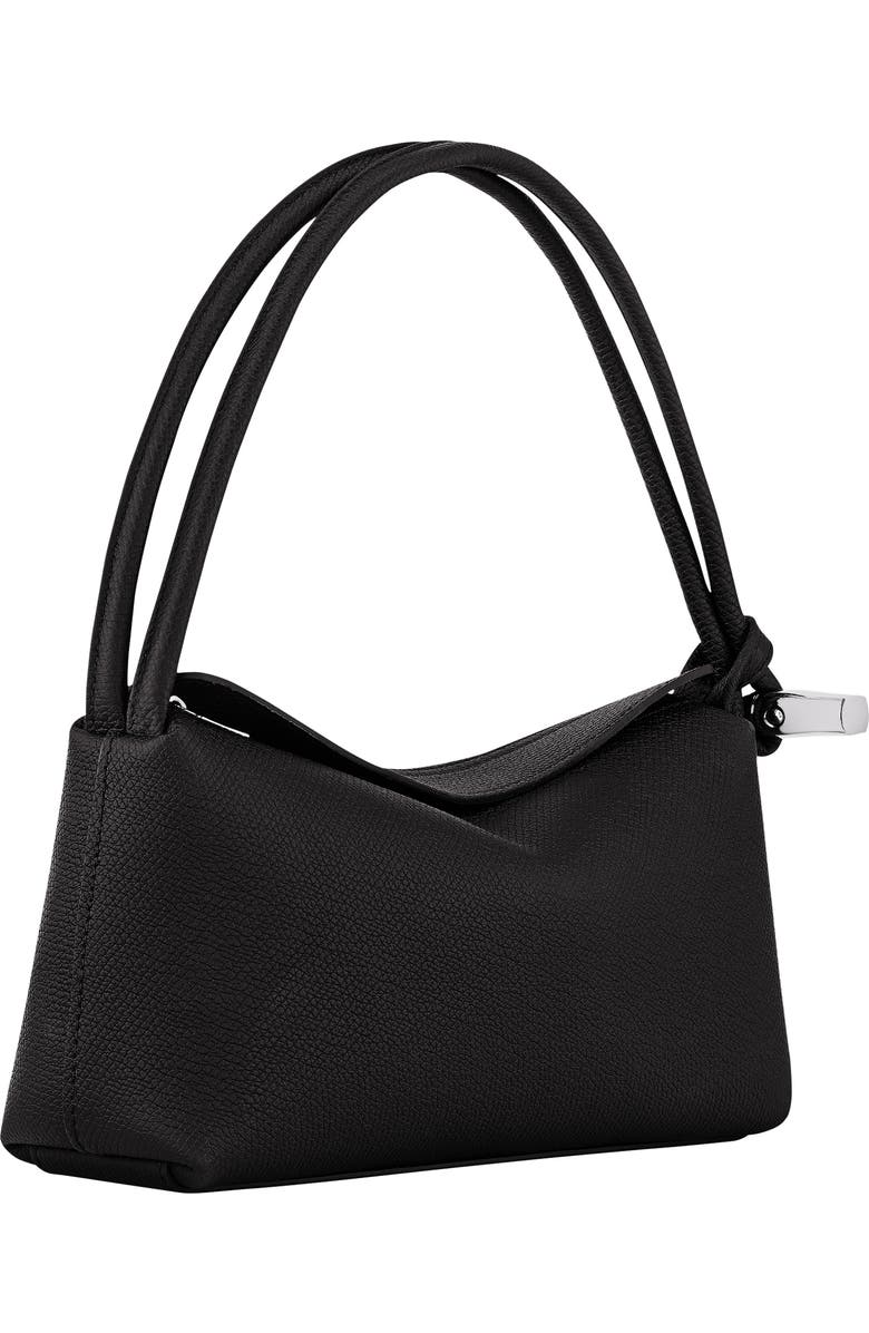 Longchamp Le Roseau East/West Leather Shoulder Bag, Alternate, color, Black