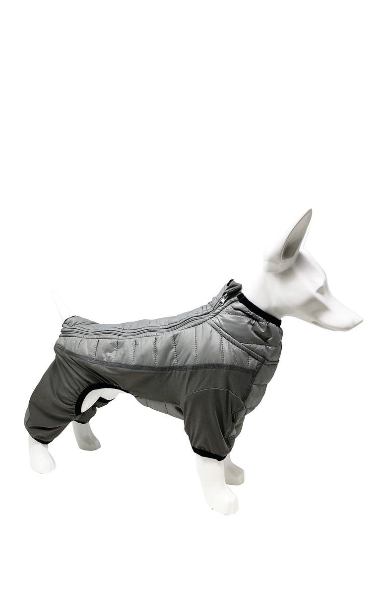 PET LIFE 'Aura-Vent' Lightweight 4-Season Stretch & Quick-Dry Full Body Dog Jacket - Small, Alternate, color, Grey