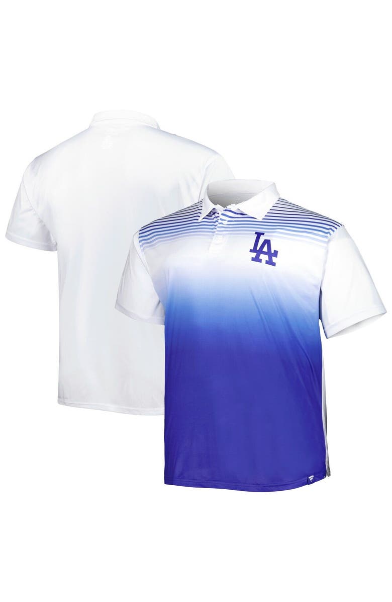 PROFILE Men's White/Royal Los Angeles Dodgers Big & Tall Sublimated Polo, Main, color, White