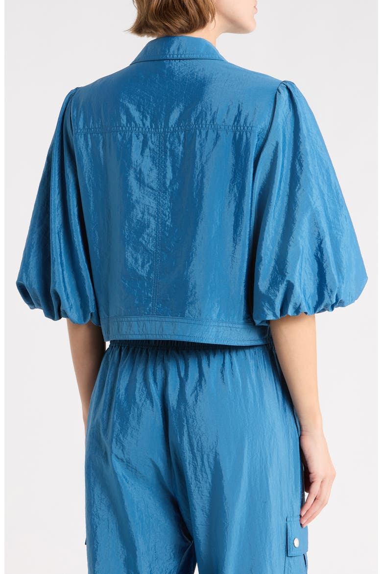 Ottie Puff Sleeve Windbreaker, Alternate, color, BLUE CORN