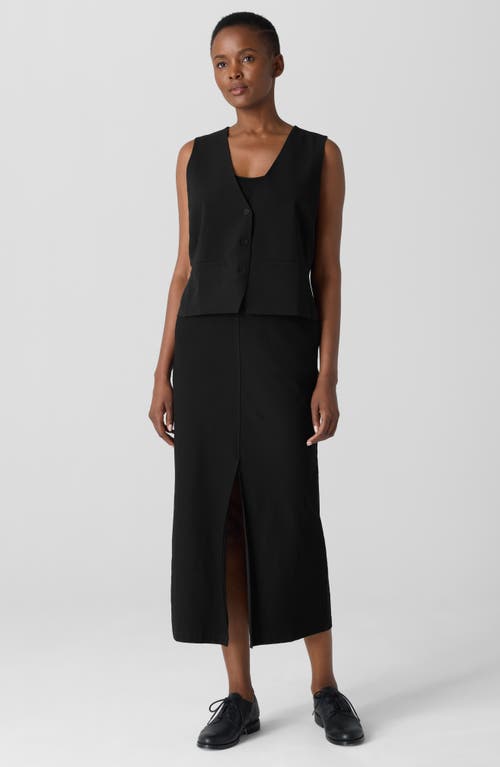 Eileen Fisher Front Slit Maxi Skirt In Black