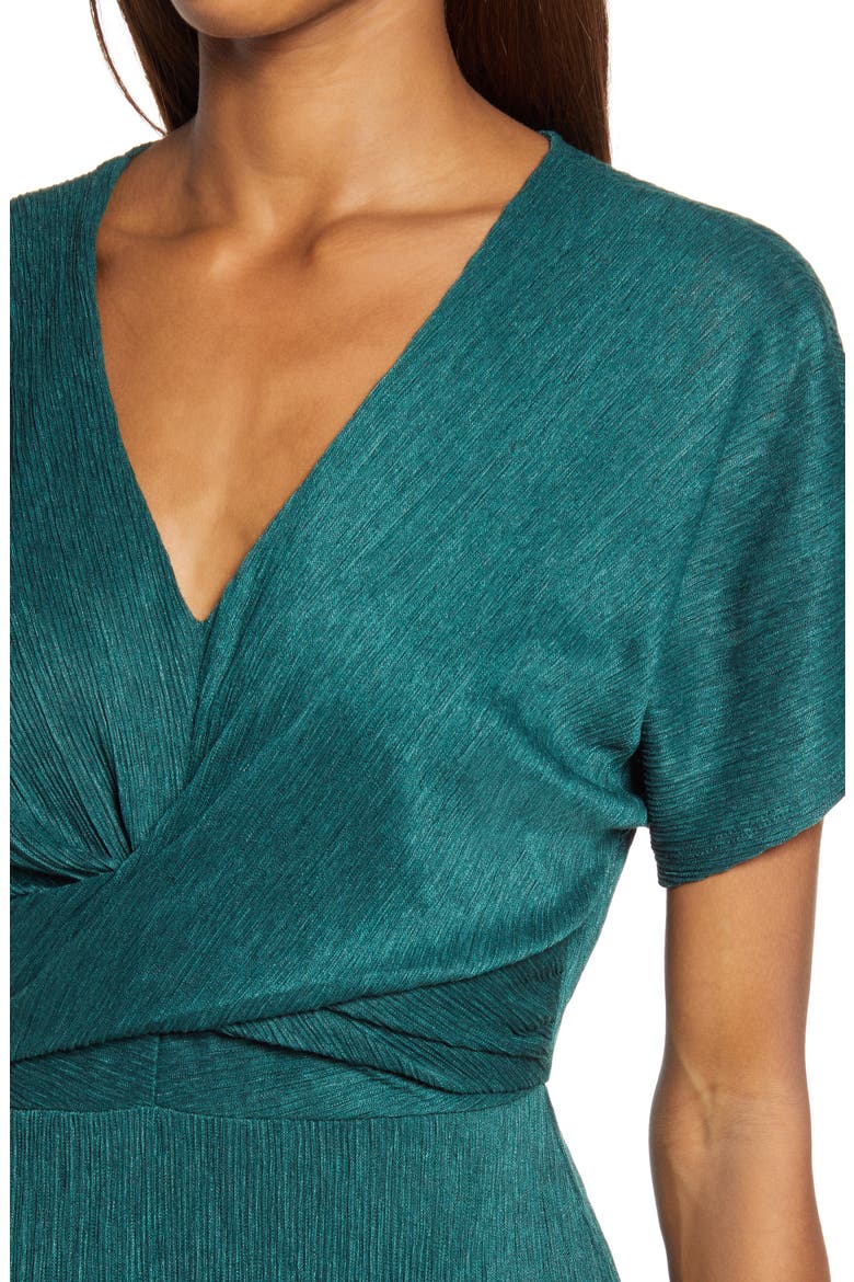 Phoebe V-Neck Midi Dress, Alternate, color, DARK GREEN