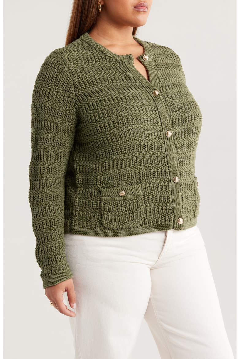 Textured Sweater Jacket, Alternate, color, GREEN SORREL
