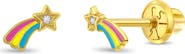 In Season Jewelry 14k Shooting Star Enamel Earrings