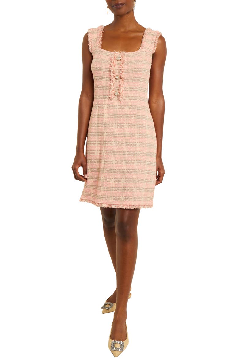 Fringed Sleeveless A-Line Dress, Main, color, PINK