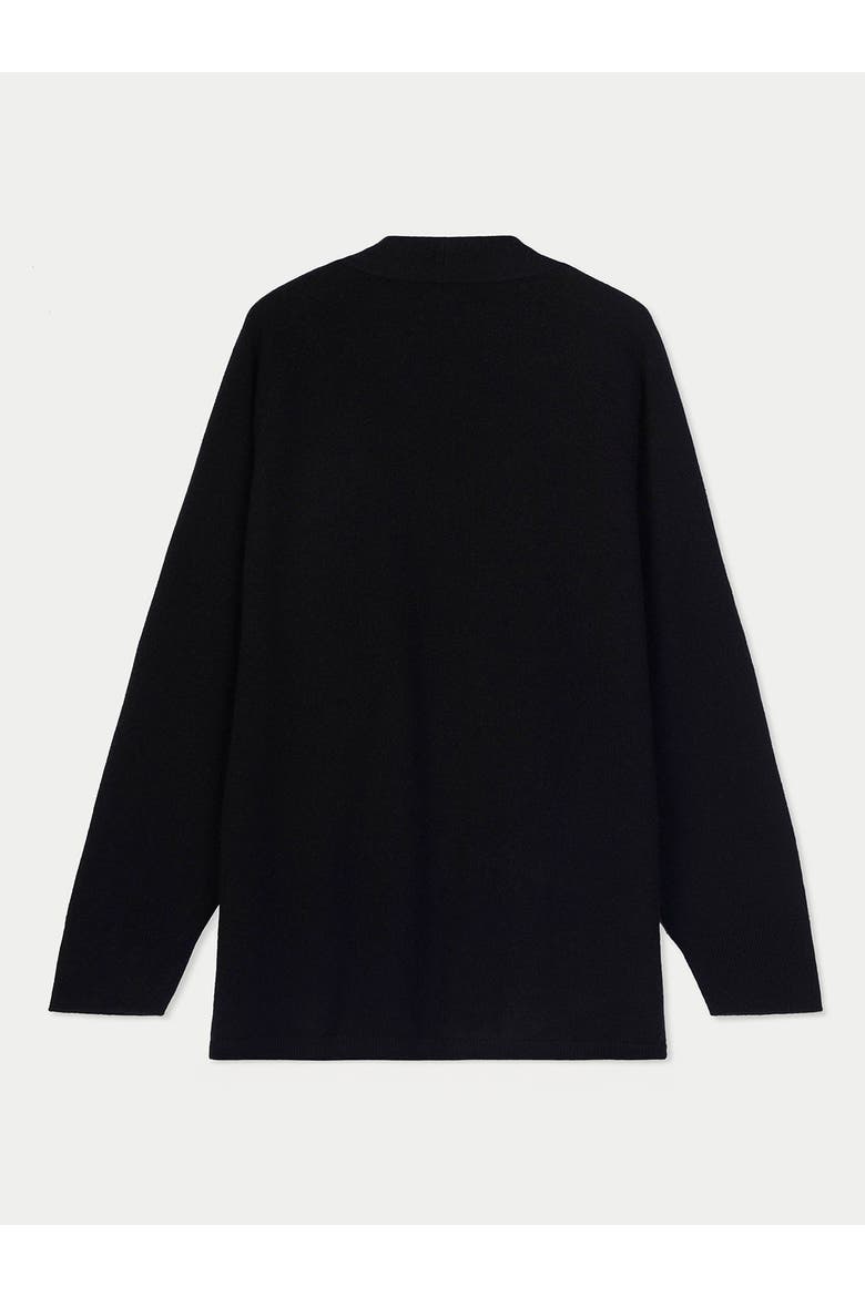 Cashmere Open-Front Cardigan, Alternate, color, black