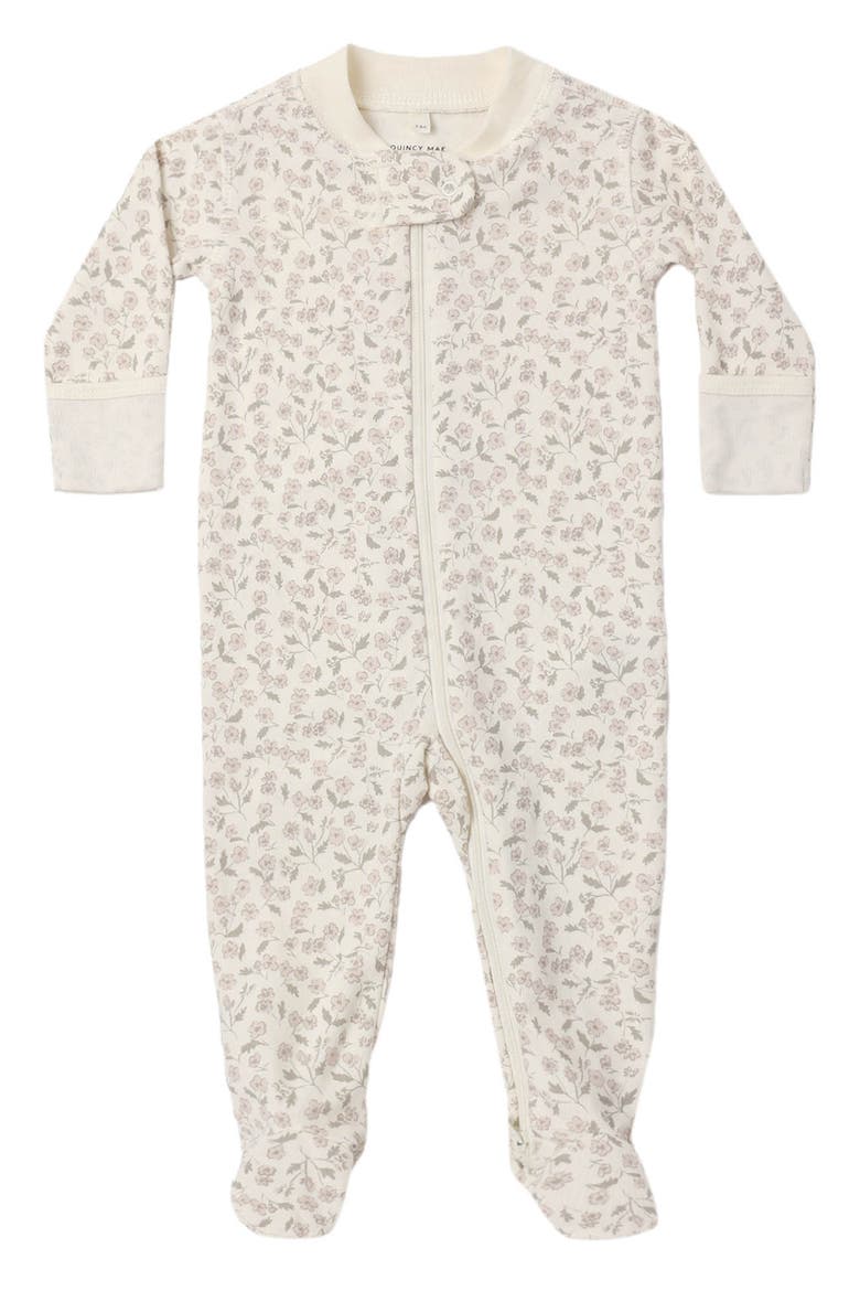 Kids' Zip Long Sleeve Sleeper Footie, Main, color, IVORY