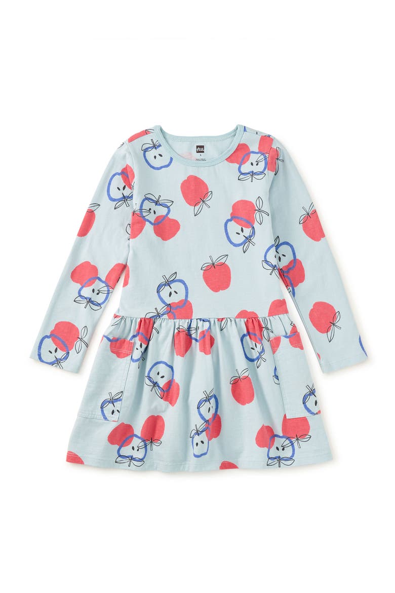 Long Sleeve Pocket Dress, Main, color, Tossed Apples
