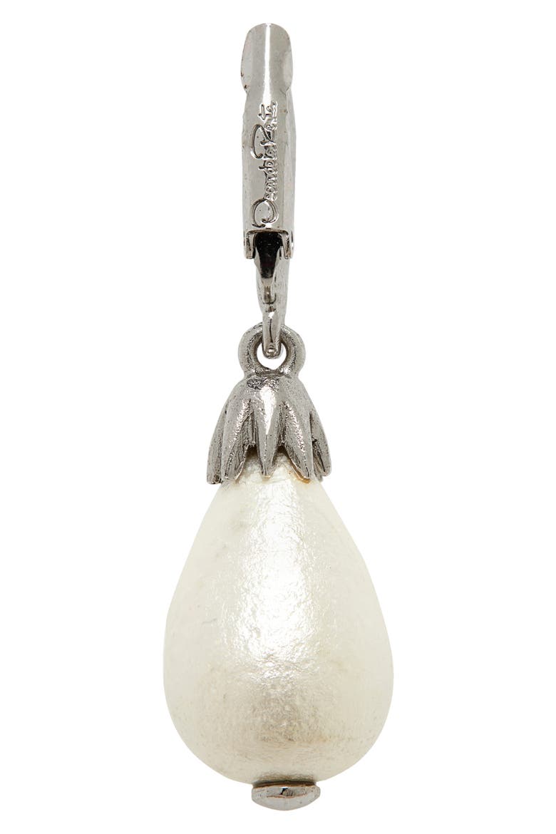 Small Imitation Pearl Drop Earrings, Alternate, color, SILVER
