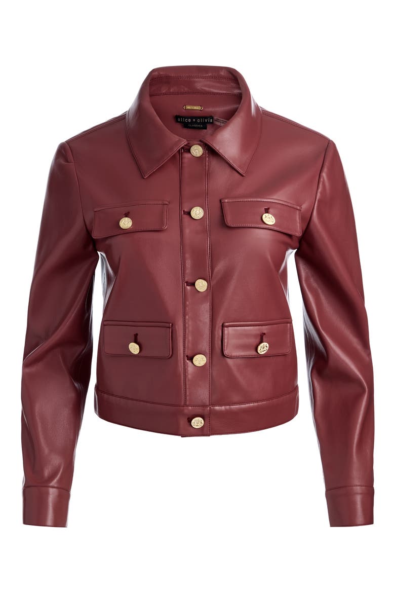 Alex Faux Leather Jacket, Alternate, color, COGNAC