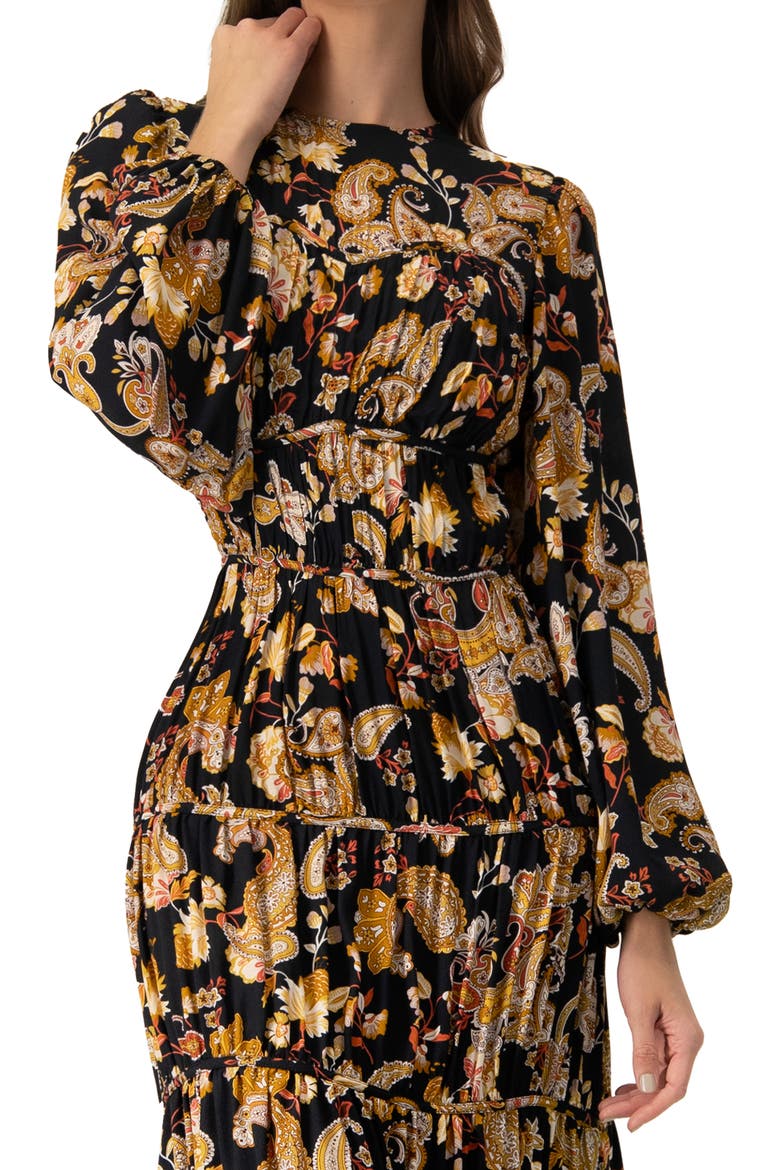 Puff Sleeve Maxi Dress, Alternate, color, Multicolor