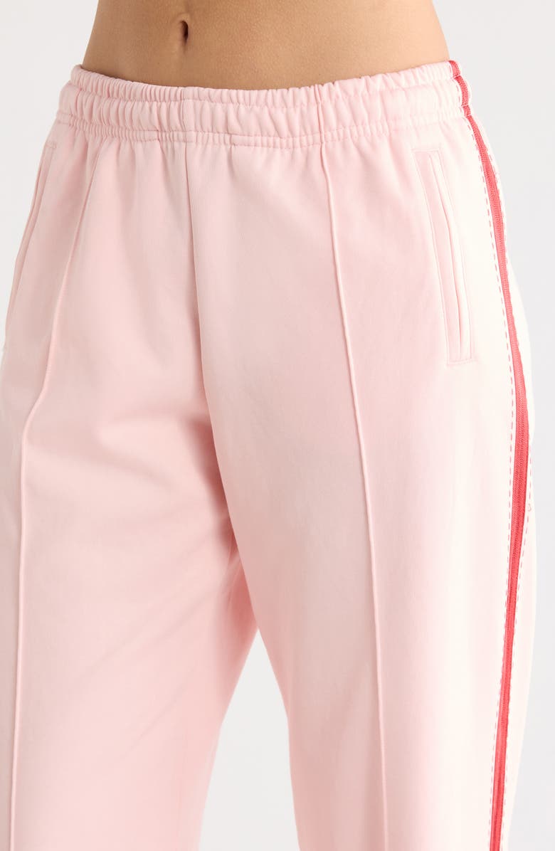 Re/Done Sunland Zip Pocket Track Pants, Alternate, color, Pink Salt With Red