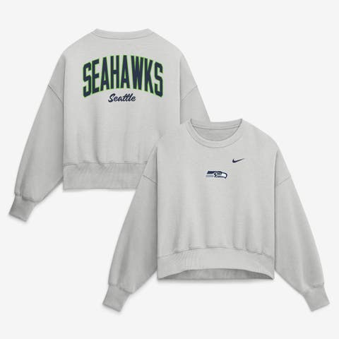 Women's Nike  Gray Seattle Seahawks Oversized Primetime Phoenix Fleece Sweatshirt
