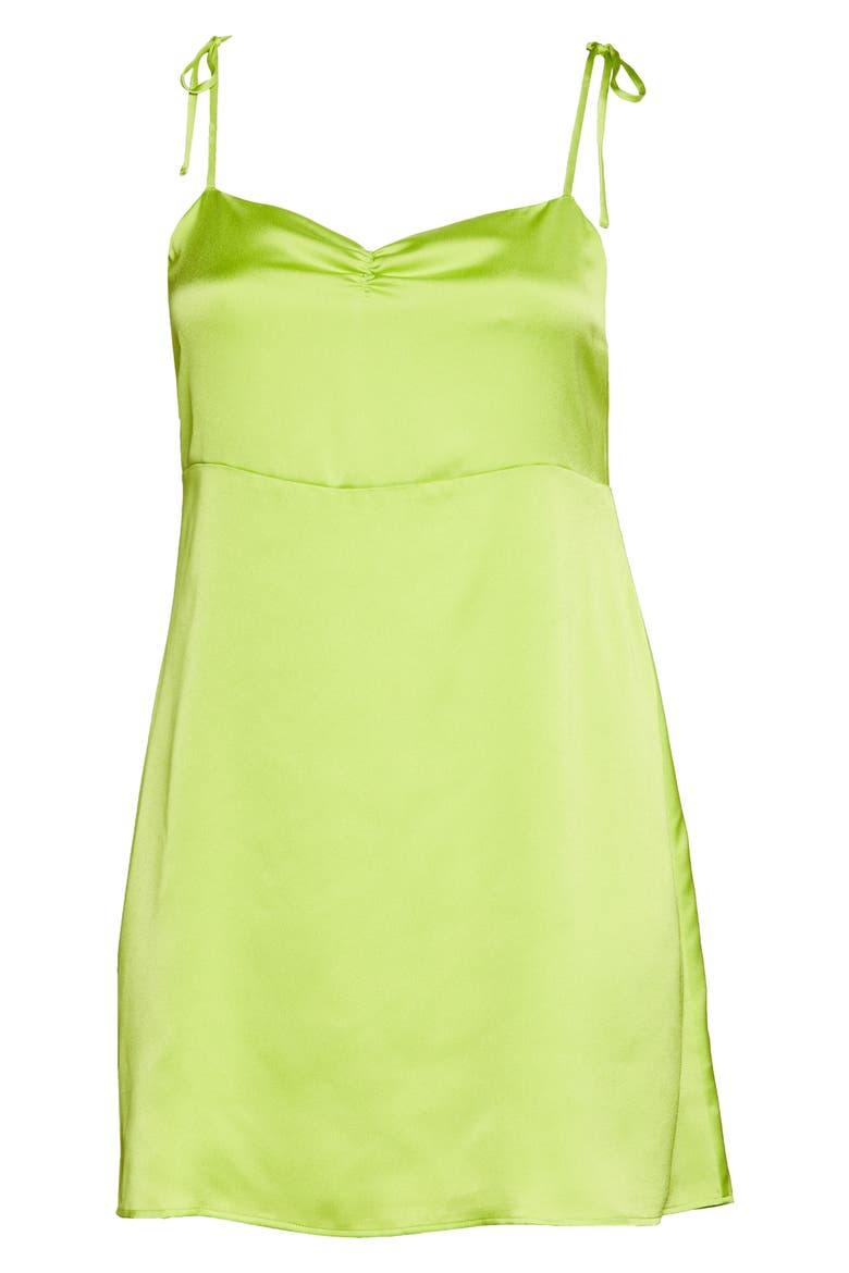 Satin Minidress, Alternate, color, GREEN PRAIRE