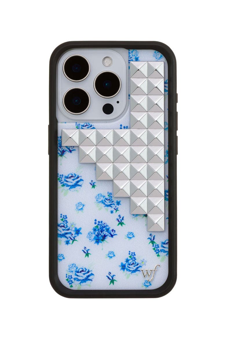 Forget Me Not Floral Stud iPhone Case, Alternate, color, Blue