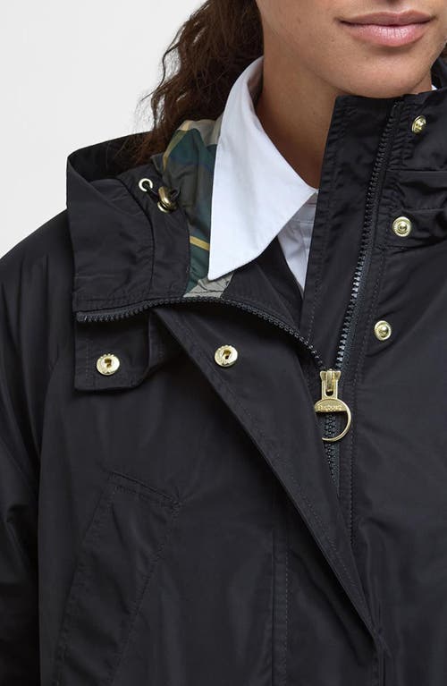 Barbour Funnel Neck Drawstring Long-sleeved Jacket In Black