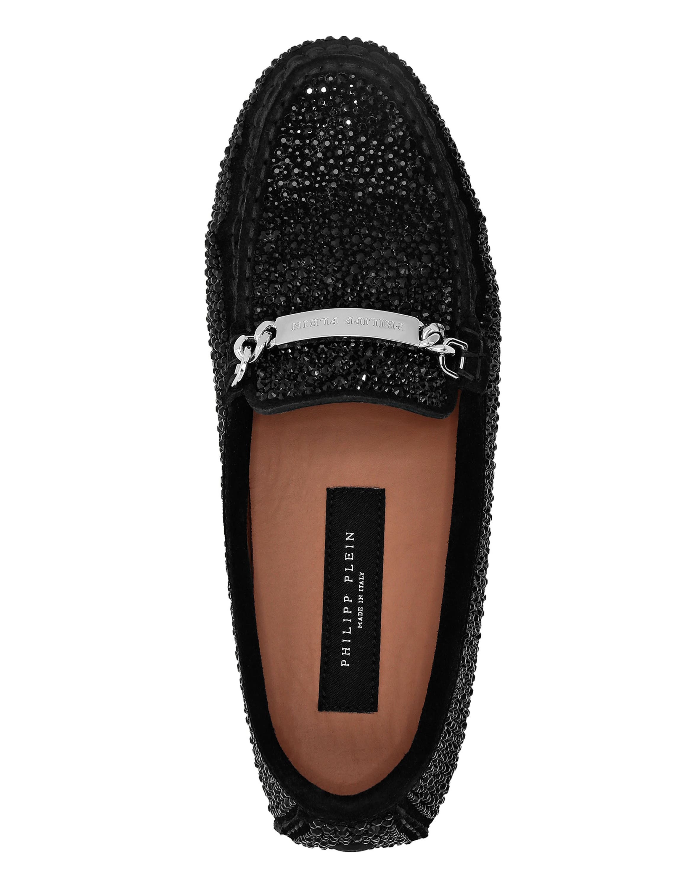 Suede Strass Moccasin Women, Alternate, color, black