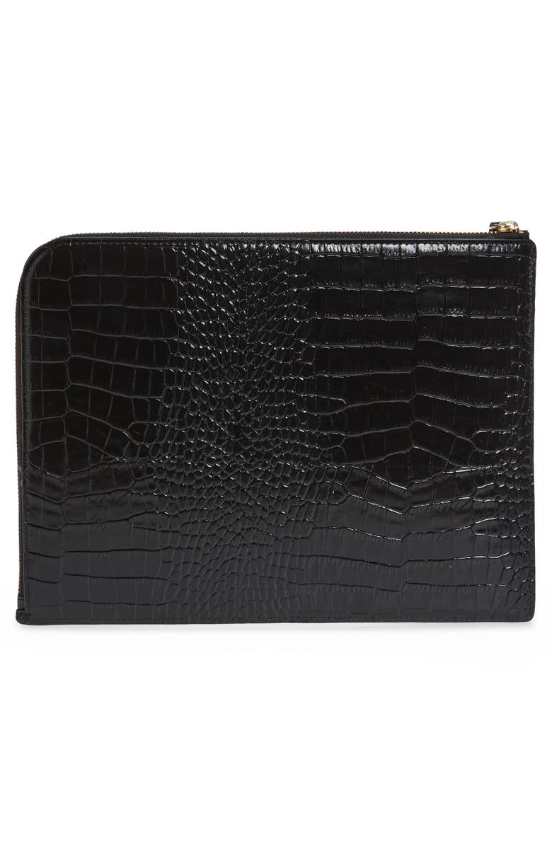 Nordstrom Zip Top Leather Pouch, Alternate, color,