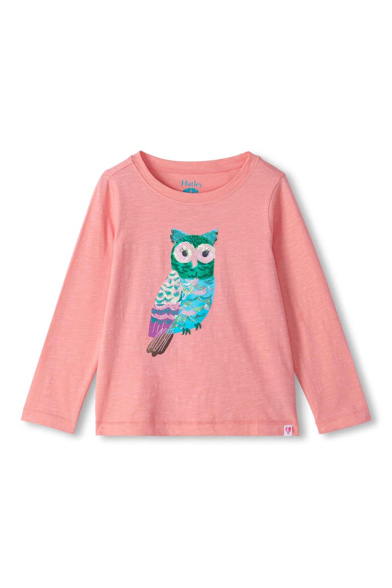 Kids' Majestic Owl Long Sleeve Cotton Graphic T-Shirt, Main, color, FLAMINGO PINK