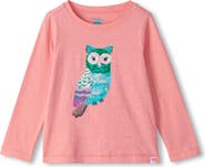 Hatley Kids' Majestic Owl Long Sleeve Cotton Graphic T-Shirt