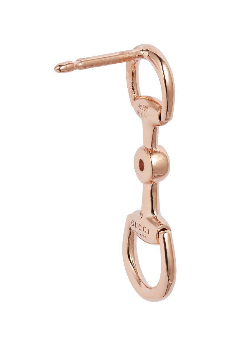 Horsebit Drop Earrings, Alternate, color, PINK GOLD