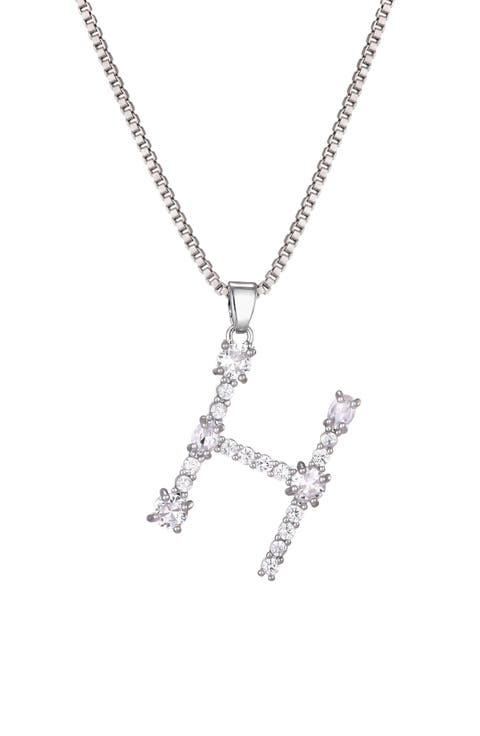 Mixed Crystal Initial Pendant Necklace