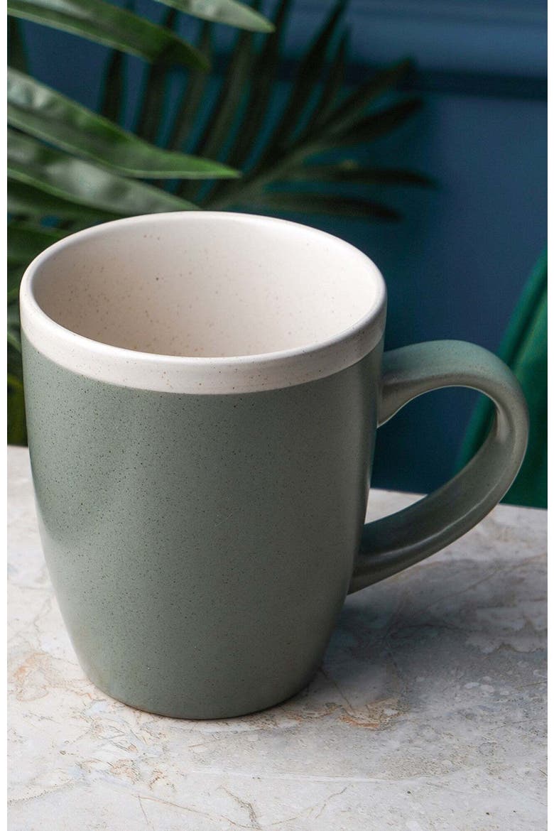 Serenity Stoneware 4-Piece Mug Set, Alternate, color, Green and Cream