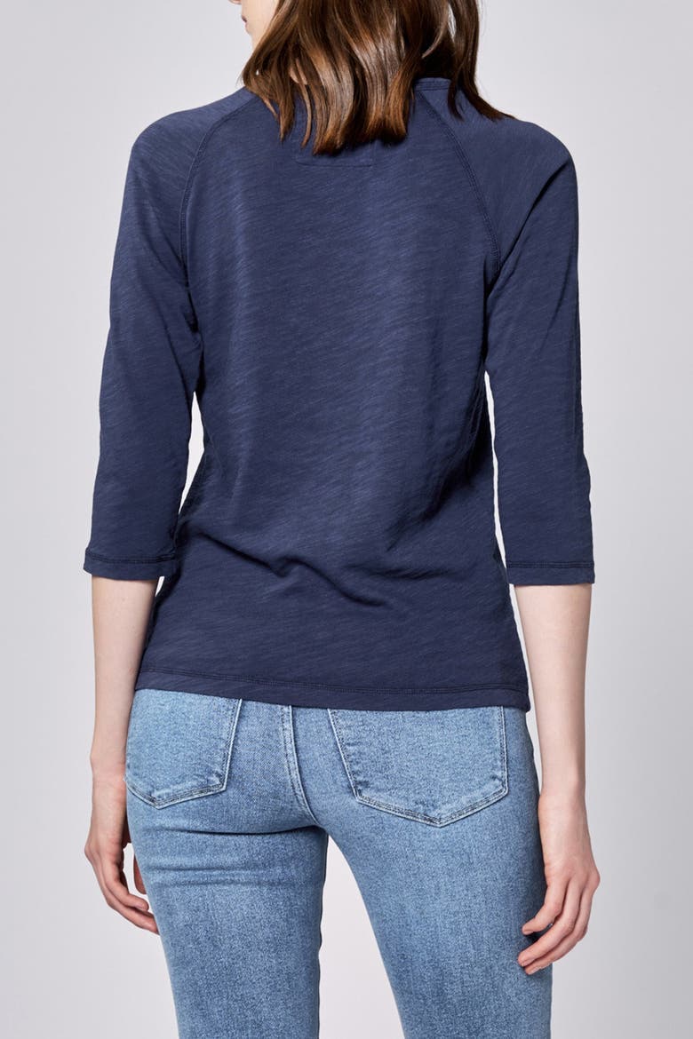 Sonoma Crew Neck 3/4 Raglan Sleeve T-Shirt, Alternate, color, Black Iris