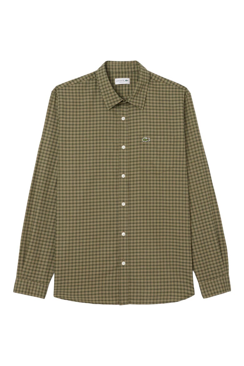 Regular Fit Plaid Flannel Button-Up Shirt, Alternate, color, OLIVE/ TISANE
