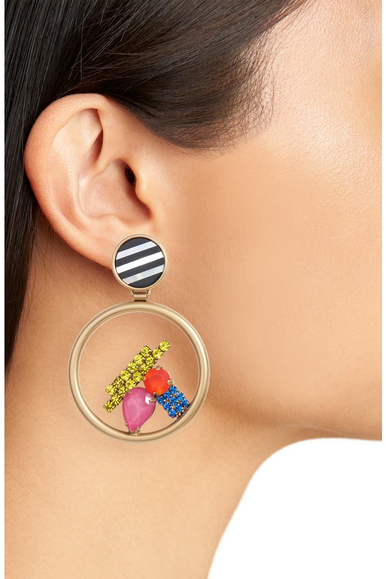 Avery Hoop Earrings, Alternate, color, GOLD MULTI